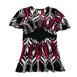 Y2K Women's Fleurish Flared Flowy Top made in USA Size Small